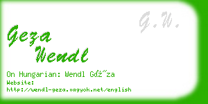 geza wendl business card